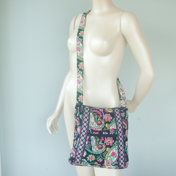 Vera Bradley Navy Colorful Petal Paisley Crossbody Bag Purse - Picture 4 of 15
